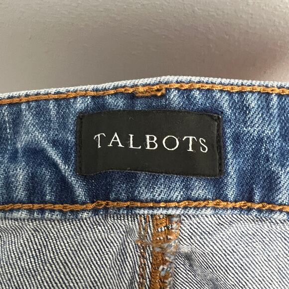 NWT Talbots Womens 22WP Plus Petite Wide Leg Crop Jean Ombre Dip Dye Frayed‎ Hem - Picture 9 of 16